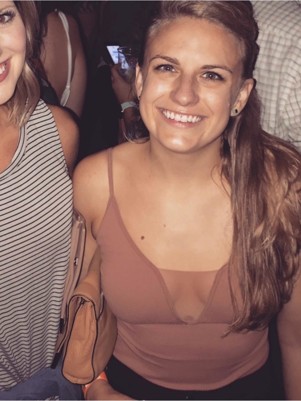 Free People Ribbed Cami Tank - Dusty Rose & Black